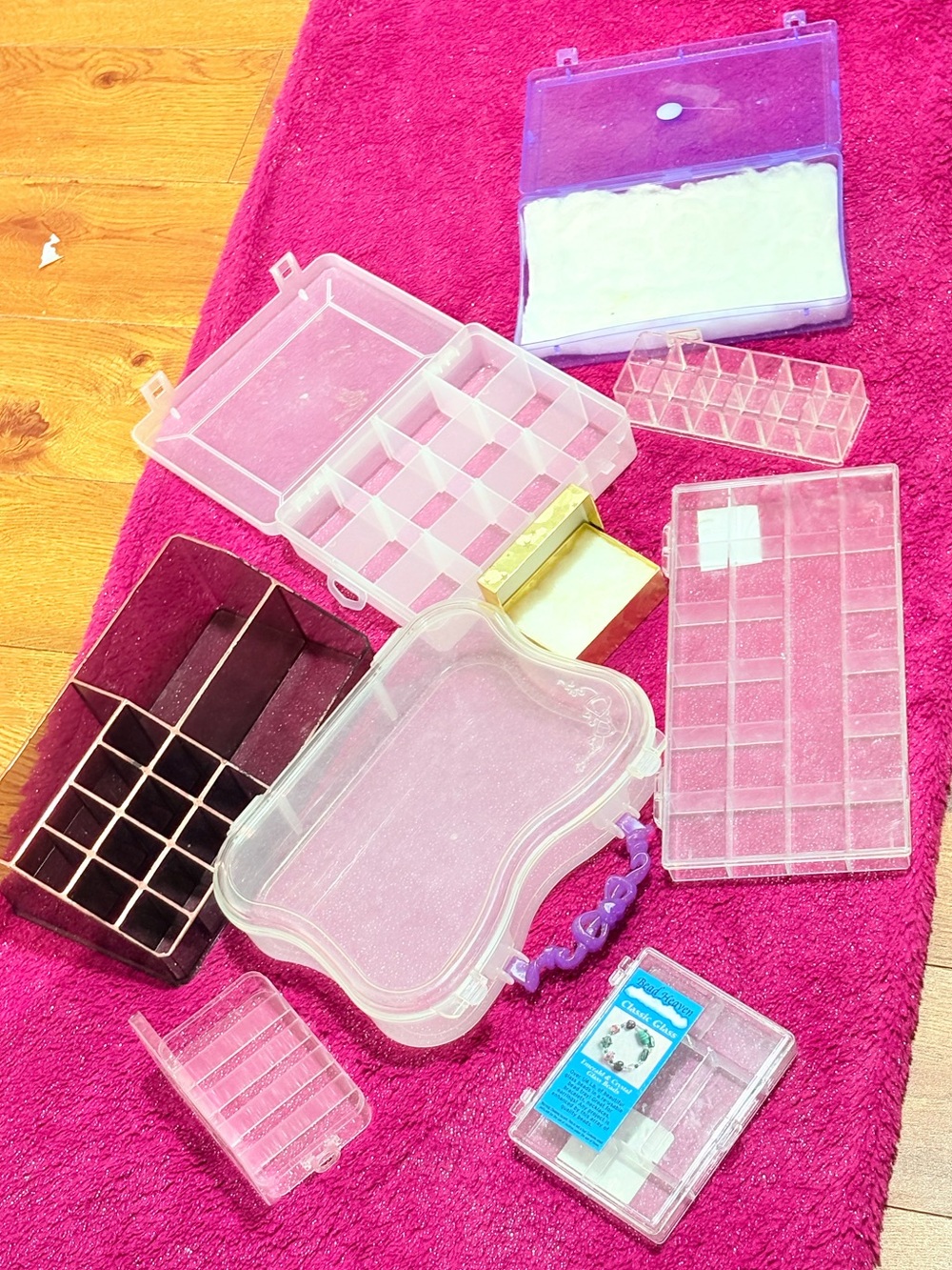 Clear and Pink Multipurpose Plastic Storage Boxes - Organized Home Storage
